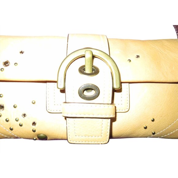 Coach 2005 Soho Swarovski Crystal Distressed Vachetta Leather Demi Flap Bag - Picture 5 of 12